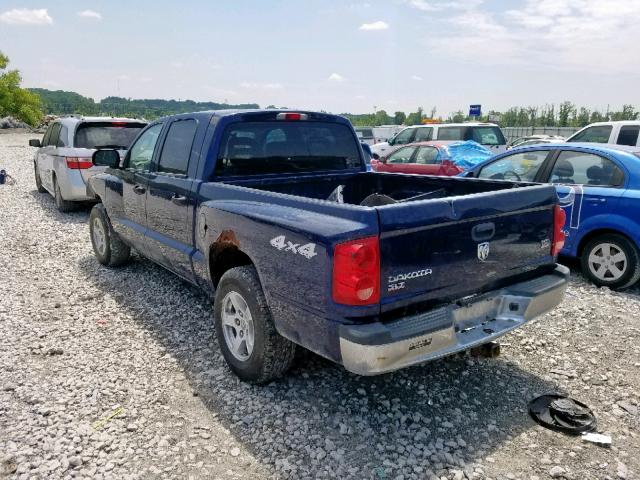 1D7HW48N76S718088 - 2006 DODGE DAKOTA QUA BLUE photo 3