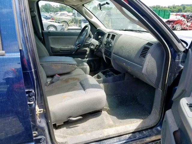 1D7HW48N76S718088 - 2006 DODGE DAKOTA QUA BLUE photo 5