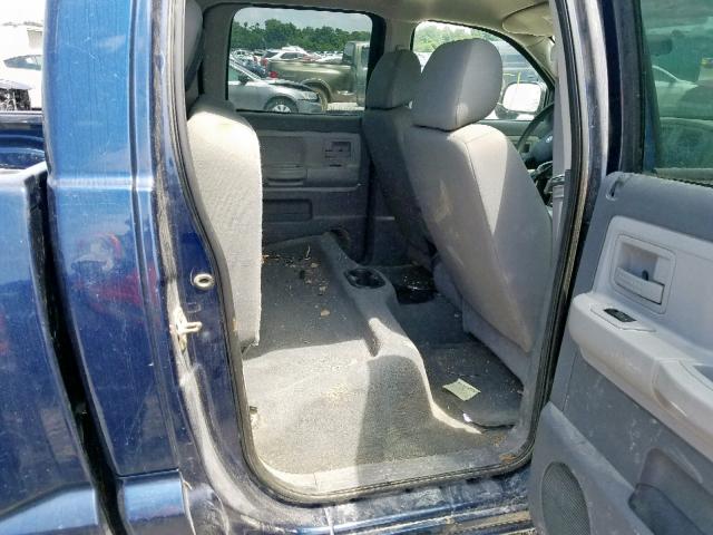 1D7HW48N76S718088 - 2006 DODGE DAKOTA QUA BLUE photo 6