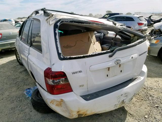 JTEDP21A040019147 - 2004 TOYOTA HIGHLANDER WHITE photo 3