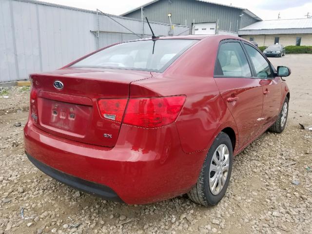 KNAFU4A22B5426295 - 2011 KIA FORTE EX RED photo 4