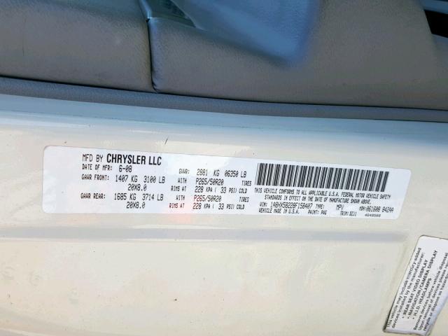 1A8HX58228F158407 - 2008 CHRYSLER ASPEN LIMI WHITE photo 10