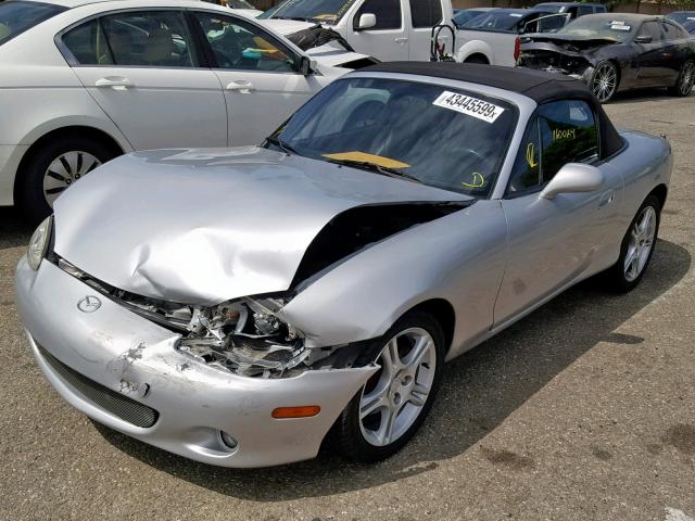 JM1NB353840400849 - 2004 MAZDA MX-5 MIATA SILVER photo 2