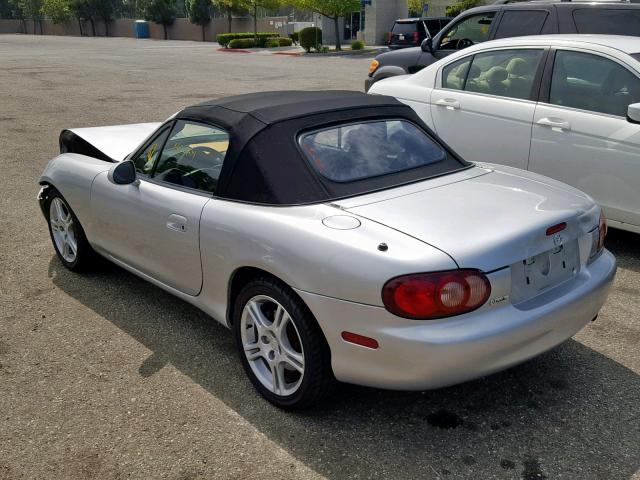 JM1NB353840400849 - 2004 MAZDA MX-5 MIATA SILVER photo 3