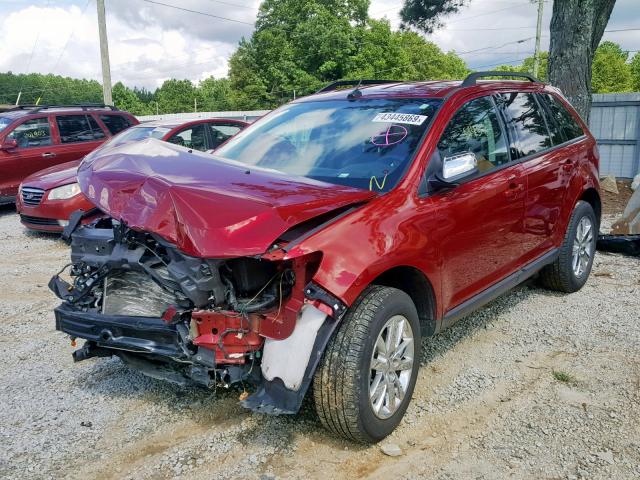 2FMDK3JC6DBE23073 - 2013 FORD EDGE SEL RED photo 2