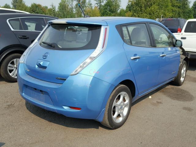 JN1AZ0CP0BT008929 - 2011 NISSAN LEAF SV BLUE photo 4