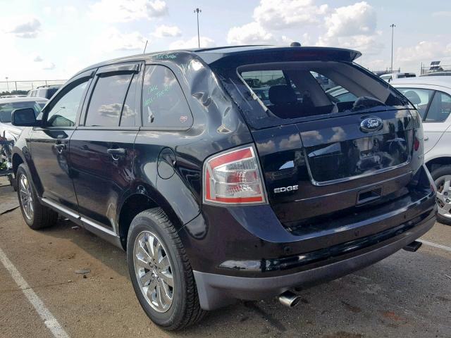 2FMDK38C48BB31109 - 2008 FORD EDGE SEL BLACK photo 3