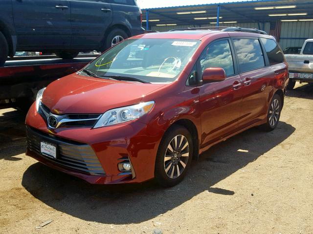 5TDDZ3DC6KS216299 - 2019 TOYOTA SIENNA LIM RED photo 2