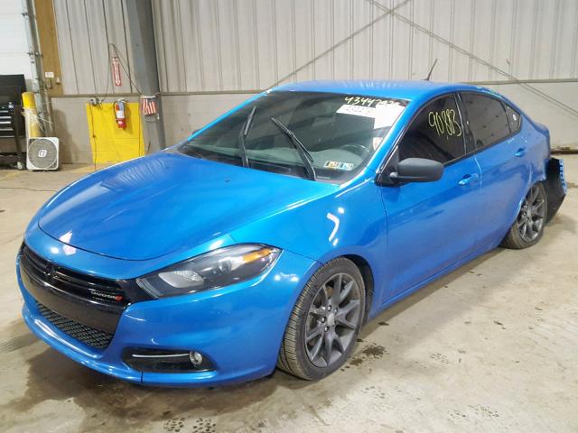 1C3CDFBB4FD205460 - 2015 DODGE DART SXT BLUE photo 2