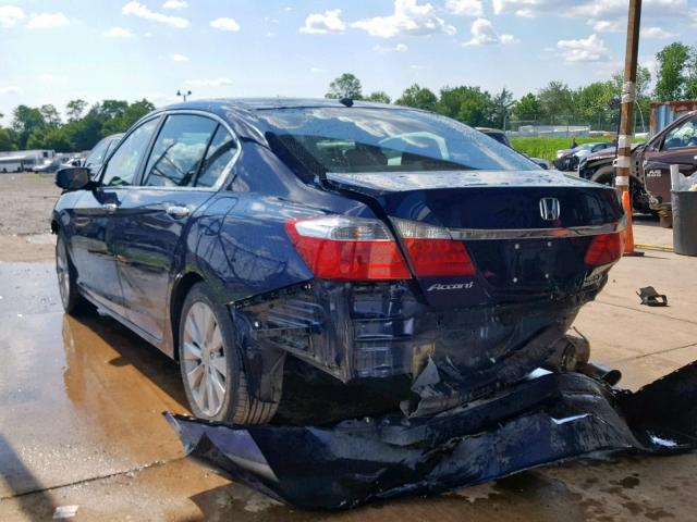 1HGCR2F87DA273837 - 2013 HONDA ACCORD EXL BLUE photo 3