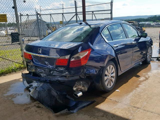 1HGCR2F87DA273837 - 2013 HONDA ACCORD EXL BLUE photo 4