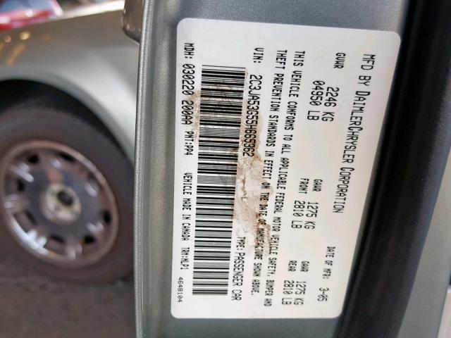 2C3JA53G55H665362 - 2005 CHRYSLER 300 TOURIN SILVER photo 10