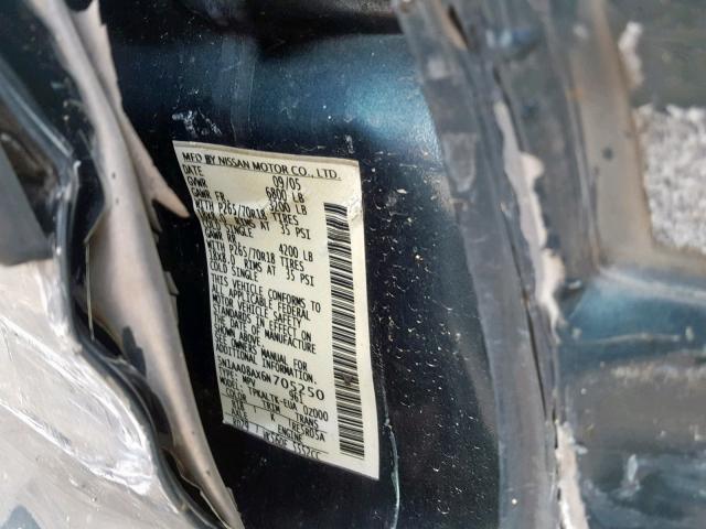 5N1AA08AX6N705250 - 2006 NISSAN ARMADA SE BLUE photo 10