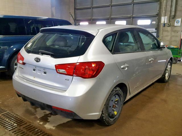 KNAFU5A21B5406187 - 2011 KIA FORTE EX SILVER photo 4