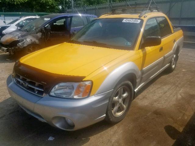 4S4BT62C037112931 - 2003 SUBARU BAJA SPORT YELLOW photo 2