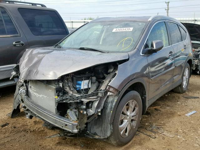 5J6RM4H72DL081697 - 2013 HONDA CR-V EXL GRAY photo 2