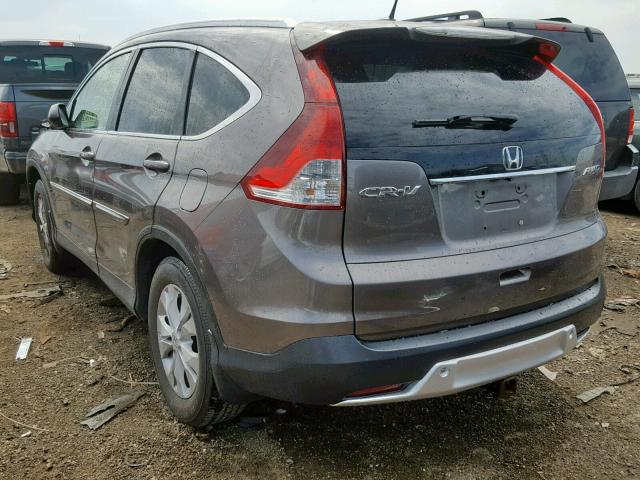 5J6RM4H72DL081697 - 2013 HONDA CR-V EXL GRAY photo 3