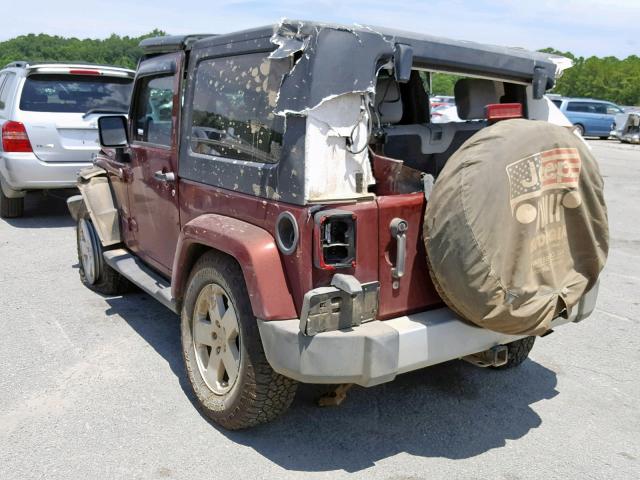 1J4FA54198L519642 - 2008 JEEP WRANGLER S BURGUNDY photo 3