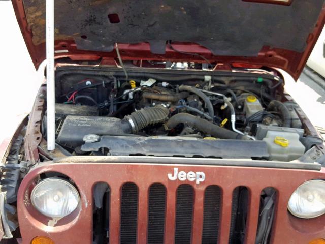 1J4FA54198L519642 - 2008 JEEP WRANGLER S BURGUNDY photo 7