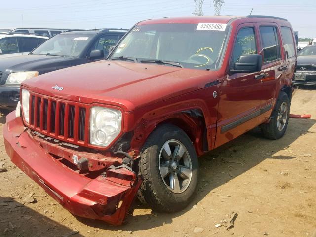 1J8GN28K48W240316 - 2008 JEEP LIBERTY SP RED photo 2