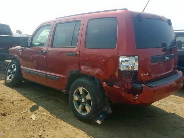 1J8GN28K48W240316 - 2008 JEEP LIBERTY SP RED photo 3