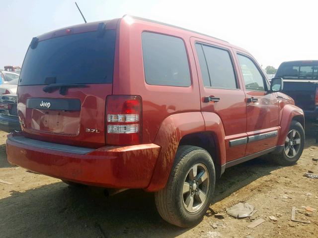 1J8GN28K48W240316 - 2008 JEEP LIBERTY SP RED photo 4