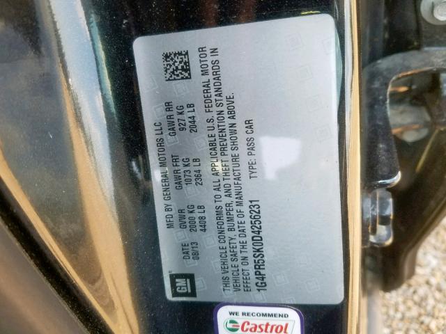 1G4PR5SK0D4256231 - 2013 BUICK VERANO CON BLACK photo 10