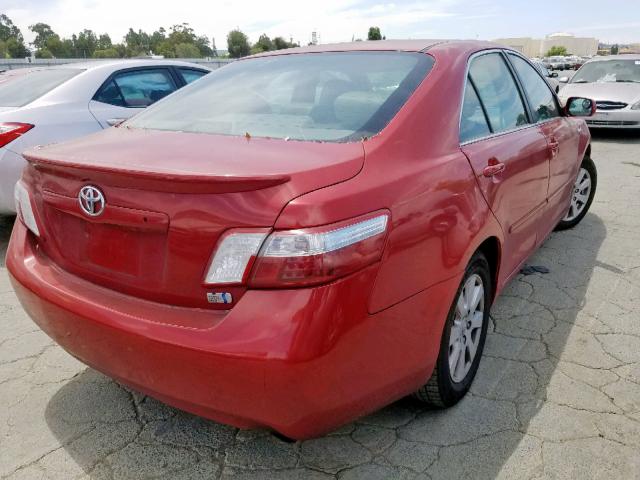 4T1BB46K18U038940 - 2008 TOYOTA CAMRY HYBR RED photo 4