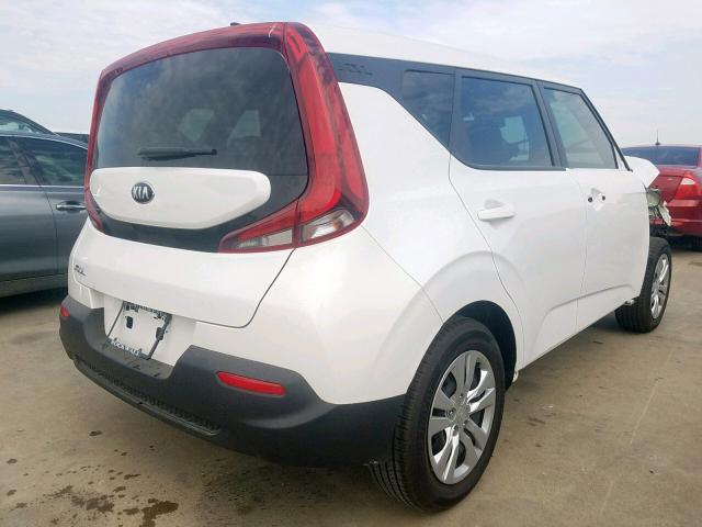 KNDJ23AU1L7044988 - 2020 KIA SOUL LX WHITE photo 4