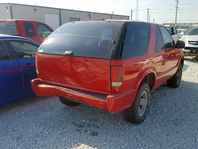 1GNCS18W0VK229898 - 1997 CHEVROLET BLAZER RED photo 4