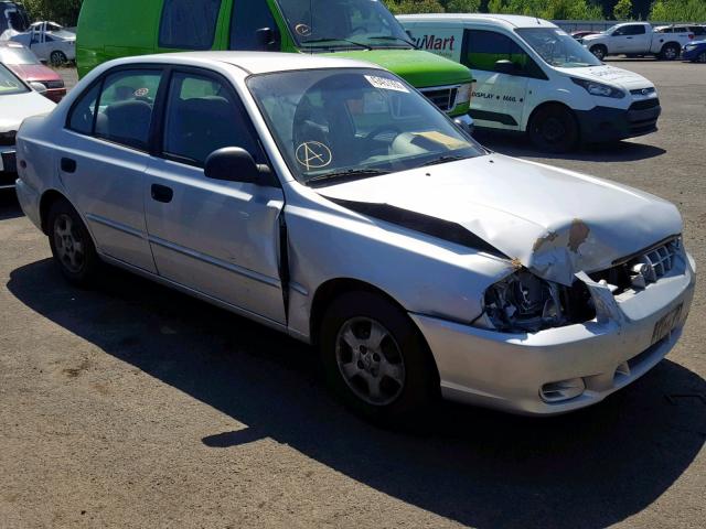 KMHCG45C22U378525 - 2002 HYUNDAI ACCENT GL SILVER photo 1