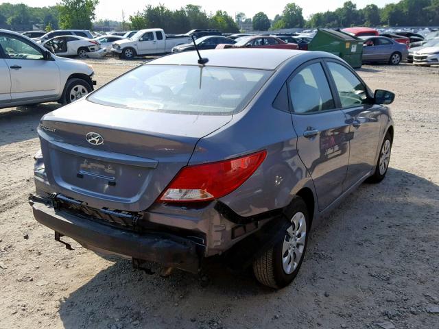 KMHCT4AE4HU314921 - 2017 HYUNDAI ACCENT SE GRAY photo 4