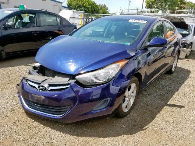 5NPDH4AE6BH034445 - 2011 HYUNDAI ELANTRA GL BLUE photo 2