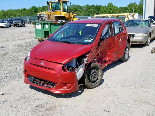 ML32A3HJ2FH054935 - 2015 MITSUBISHI MIRAGE DE RED photo 2