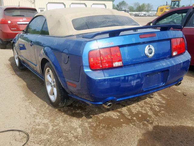 1ZVFT85HX75364516 - 2007 FORD MUSTANG GT BLUE photo 3