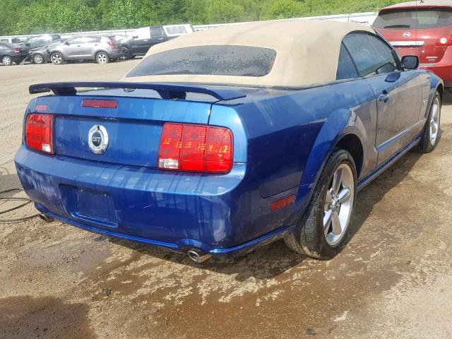 1ZVFT85HX75364516 - 2007 FORD MUSTANG GT BLUE photo 4