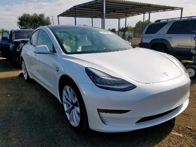 5YJ3E1EA5KF313037 - 2019 TESLA MODEL 3 WHITE photo 1