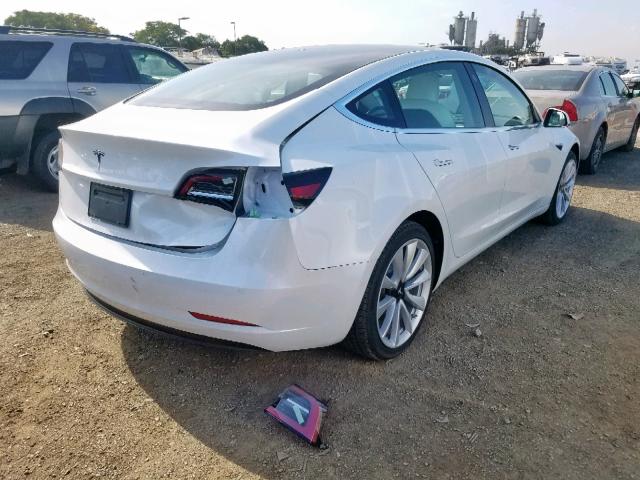 5YJ3E1EA5KF313037 - 2019 TESLA MODEL 3 WHITE photo 4