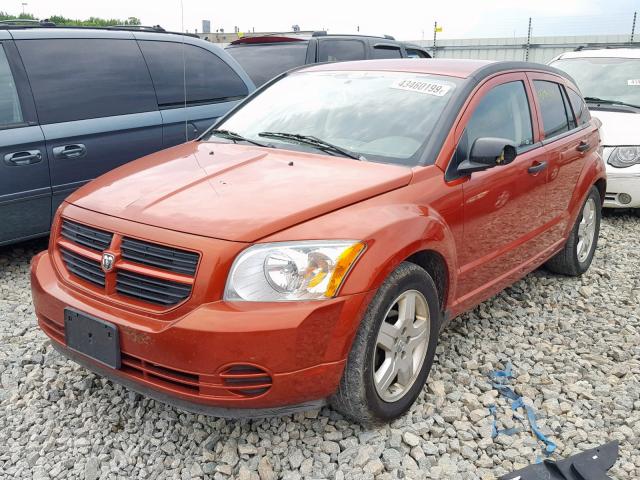 1B3HB28B18D770003 - 2008 DODGE CALIBER ORANGE photo 2