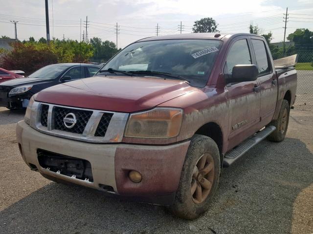 1N6AA0EC8DN300220 - 2013 NISSAN TITAN S MAROON photo 2