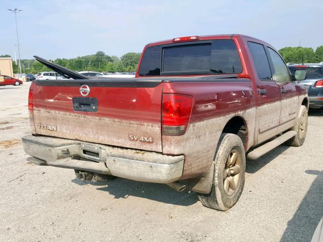 1N6AA0EC8DN300220 - 2013 NISSAN TITAN S MAROON photo 4