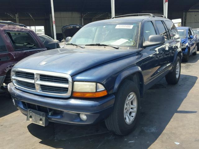 1D8HR48N93F531376 - 2003 DODGE DURANGO SL BLUE photo 2