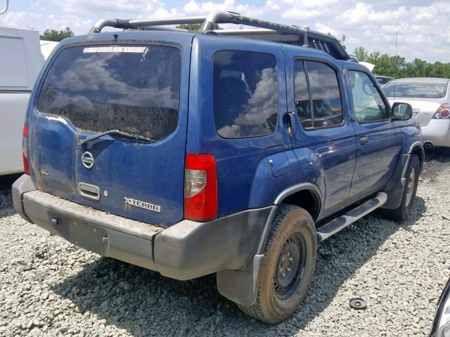 5N1ED28T02C509619 - 2002 NISSAN XTERRA XE BLUE photo 4