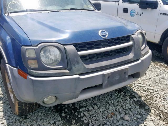 5N1ED28T02C509619 - 2002 NISSAN XTERRA XE BLUE photo 9