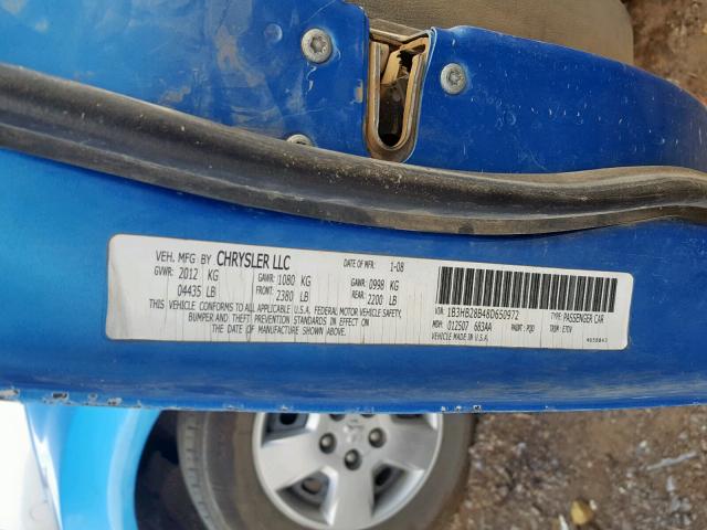 1B3HB28B48D650972 - 2008 DODGE CALIBER BLUE photo 10