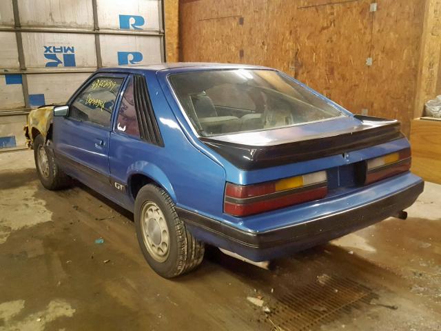 1FABP28M4FF197225 - 1985 FORD MUSTANG LX BLUE photo 3