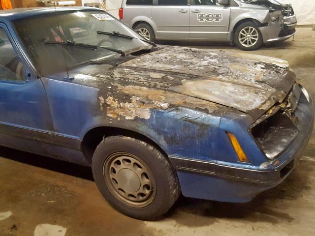 1FABP28M4FF197225 - 1985 FORD MUSTANG LX BLUE photo 9
