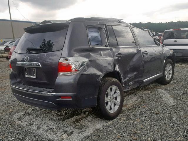 5TDZK3EH1DS118434 - 2013 TOYOTA HIGHLANDER GRAY photo 4