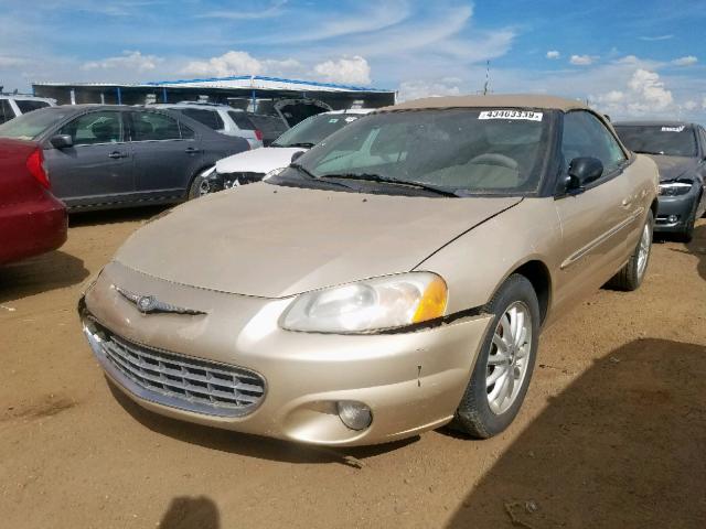 1C3EL55U01N598878 - 2001 CHRYSLER SEBRING LX GOLD photo 2