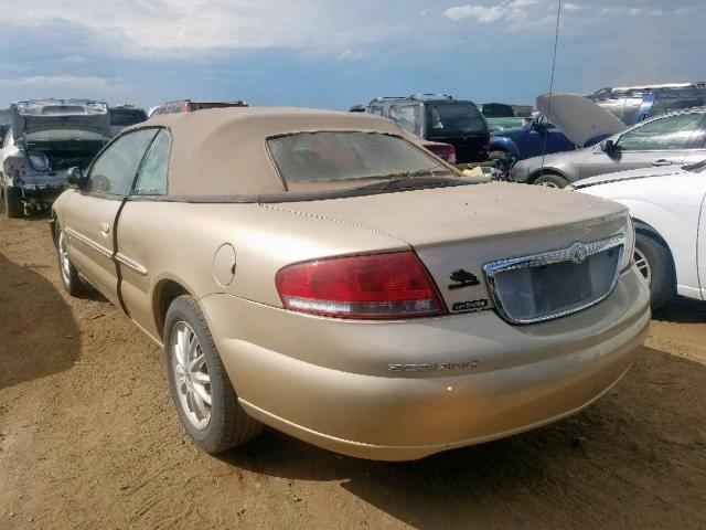 1C3EL55U01N598878 - 2001 CHRYSLER SEBRING LX GOLD photo 3